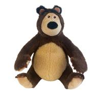 Masha e Orso Peluche oso sentado suave personaje de colección inspirado en la serie TV - Altura 18 cm - Color marrón
