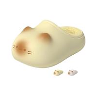 MASHANGGOU 2026 Cat Paws Footprints Fluffy Plush Fleece Height Increase Slippers for Women, Cute Cat Paw Slippers with Warm Plush Liner Waterproof Kawaii Animal Slides, amarillo, 40 EU