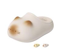 MASHANGGOU 2026 Cat Paws Footprints Fluffy Plush Fleece Height Increase Slippers for Women, Cute Cat Paw Slippers with Warm Plush Liner Waterproof Kawaii Animal Slides, beige, 40 EU