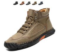MASHANGGOU Botas ortopedic cómodas hechas a mano para hombre | Casual Mid Top Walking Driving Shoes Waterproof Hiking Boots Wide Toe Outdoor Non-Slip Trekking Boot