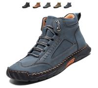 MASHANGGOU Botas ortopedic cómodas hechas a mano para hombre | Casual Mid Top Walking Driving Shoes Waterproof Hiking Boots Wide Toe Outdoor Non-Slip Trekking Boot