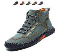 MASHANGGOU Botas ortopedic cómodas hechas a mano para hombre | Casual Mid Top Walking Driving Shoes Waterproof Hiking Boots Wide Toe Outdoor Non-Slip Trekking Boot