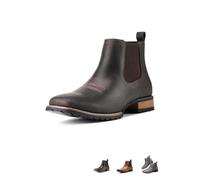 MASHANGGOU Chelsea Botas de vaquero para hombre, botas elásticas para el tobillo para vestir casual, botines de Chelsea Occidental para hombre, Negro , 44 EU