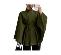 MASHANGGOU Women's Dolman Sleeve Cape Coat Jackets,belted ponchos pea coat Trendy Elegant Work Dressy Outerwear (Green,XL)
