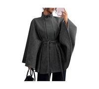 MASHANGGOU Women's Dolman Sleeve Cape Coat Jackets,belted ponchos pea coat Trendy Elegant Work Dressy Outerwear (Dark Gray,XL)