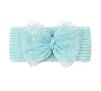 Mashaouyo Diademas elásticas para el cabello para bebés y niñas, con lazo sólido, accesorios para el cabello, paquete de 3 artículos para bebés para niñas (verde menta-3, talla única)