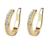 Mashaouyo Juego de aretes de clip de hueso de oreja con tachuelas y diseño minimalista con un clip personalizado para mujer, A, Cobre, Sin piedra preciosa