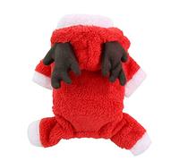 Mashaouyo Otoño e invierno Día de Navidad con cuatro patas gruesas y botones cálidos para perros y gatos, suministros de ropa para mascotas, perchas pequeñas (rojo, XS)
