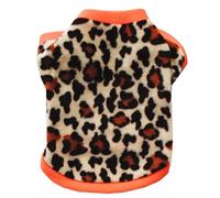 Mashaouyo Ropa estampada para perros y gatos pequeños, ropa cálida de invierno para mascotas, abrigo, camisa, disfraz de Navidad para mascotas, ropa suave de chihuahua, perchas pequeñas (naranja, M)