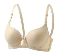 Mashaouyo Sujetadores para mujeres de mediana edad y ancianos, sin aros, copas finas, de algodón, cómodos y transpirables, sujetadores deportivos de alto soporte para mujer, beige, 66