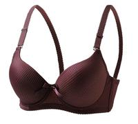 Mashaouyo Sujetadores para mujeres de mediana edad y ancianos, sin aros, copas finas, de algodón, cómodos y transpirables, sin varillas, café, 66