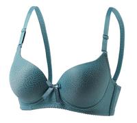 Mashaouyo Sujetadores para mujeres de mediana edad y ancianos, sin aros, copas finas, de algodón, cómodos y transpirables, sujetadores deportivos de alto soporte para mujer, Verde tirando a negro, 64