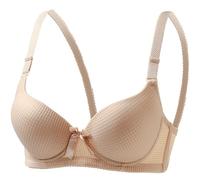 Mashaouyo Sujetadores para mujeres de mediana edad y ancianos, sin aros, copas finas, de algodón, cómodos y transpirables, sin varillas, beige, 70