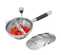 Masher de patatas - Herramienta de amoladora manual, juego de trituradora de alimentos | Herramienta de mashing de acero inoxidable con discos intercambiables para cocina, zanahorias, aguacate, pomo