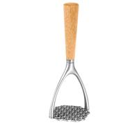 Masher Kitchen Tool - Double Arc Hand Press, Wooden Handle Crusher
