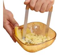Masher Kitchen Tool Stainless, Steel Bean Smasher Tool Manual, 4.33x4.33x6.3 inches Potato Press With Wooden, Handle for Potatoes Avocates Beans Fruit Vegetables