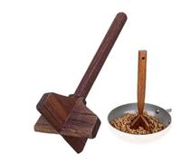 Masher - Masher de carne de madera de gran peso - Natural Meat Chopper for Turkey, Hamburguesa, Sausage & Potato, Ergonómico No Descansa Cooking Tool
