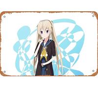 Mashiro Arisaka, Aokana: Four Rhythm Across The Blue - Póster de anime para decoración de pared del hogar, letrero de metal retro, 20 x 30 cm