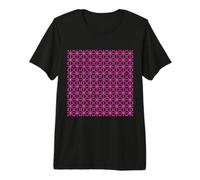 Mashrabiya-Estilo Patrón Geométrico Recorte Fucsia Rojo Camiseta Premium
