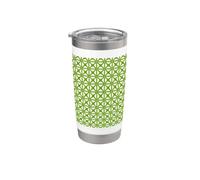 Mashrabiya-Estilo Patrón Geométrico Recorte Medio Verde Vaso térmico de acero inoxidable de doble pared
