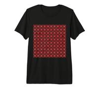 Mashrabiya-Estilo Patrón Geométrico Recorte Rojo Camiseta Premium