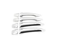 MASHRGX Juego De Pegatinas Protectoras Exteriores Fibra Carbono Para Nissan Para Pathfinder R53 5 2022 2023 Manija Puerta Negra Brillante Cromada(Chrome 4 Holes)