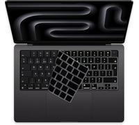 MasiBloom Protector de teclado para MacBook Pro 2025 de 14 pulgadas (M5), chip A3434, protector de teclado (silicona negra en inglés)