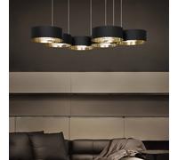 Masiero Lámpara colgante LED Sound Or6, 6 luces, negra, Up&Down