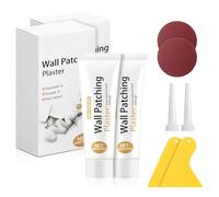 Masilla blanca de 100 g para interiores, 2 juegos de reparación de pared, para rellenar agujeros en la pared, 2 hojas de dibujo, 2 hojas de lija, 2 extensiones de boquilla, agujeros para rellenar la