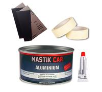 MASILLA DE ALUMINIO 1800 GR. + 2 Pliego de Lija + 2 Cinta de Carrocero