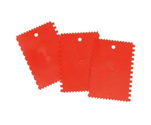 Masilla de aplicación de pegamento para superficies más pequeñas con 4 formas de dientes, 3 unidades.