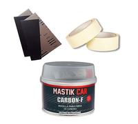 MASILLA DE FIBRA DE CARBONO 500ML + 2 Hojas de Lija Fina + 1 Cinta de Carrocero