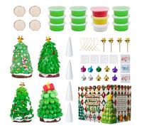 Masilla de modelado de secado al aire, juegos de manualidades para árbol de Navidad para niños, juego de manualidades para árbol de Navidad de arcilla, 12 piezas, juego de manualidades navideñas
