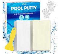 Masilla de Resina - 2 Porciones de Masilla de Piscina de Resina para Fugas Submarinas o Acuáticas, Sellador Piscinas de 10oz para Reparar Fugas, Grietas, Azulejos,Fibra de Vidrio, Hormigón Kit