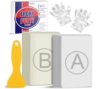 Masilla Epoxi, 280g Masilla Pegamento Epoxi para Reparar Fugas en piscinas, Rellenar Grietas y Agujeros, Reparadora Epoxy Bicomponente para Metal, Cerámica, Plástico, Madera, Azulejos (Blanca)