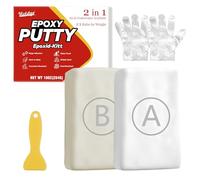 Masilla Epoxi - 284g Masilla de Reparación Rápida para Piscinas, Pegamento Epoxi 2 componentes para Reparar, Rellenar, Esculpir - Masilla para unir Plástico, Madera, Metal, Cerámica, Acrilica (Blanca)