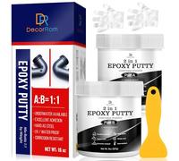 Masilla epoxi - 450g Kit de Reparación de Piscinas Epoxy Bicomponente, Bajo el Agua o por Encima, Reparación de Fugas, Grietas, Relleno, Esculpir - Pegamento Epoxi para Metal, Cerámica (Negro)
