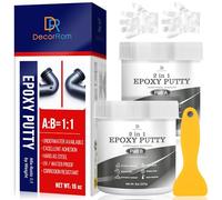 Masilla epoxi - 450g Kit de Reparación de Piscinas Epoxy Bicomponente, Bajo el Agua o por Encima, Reparación de Fugas, Grietas, Relleno, Esculpir - Pegamento Epoxi para Metal, Cerámica (Gris)