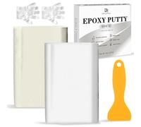 Masilla Epoxi Bicomponente 227g - Reparador Epoxy, Arcilla Esculpida para Reparar, Rellenar, Esculpir - Pegamento Moldeable para Metal, Plástico, Cerámica (Blanca)