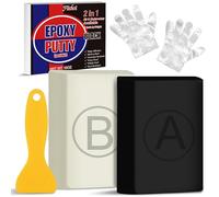 Masilla Epoxi Bicomponente, 280g Masilla de Reparación Rápida para Piscinas, Masilla Reparadora Impermeable para Pegar y Reparar Metal, Plástico, Cerámica, Fugas, Rellenar Grietas Agujeros (Negra)