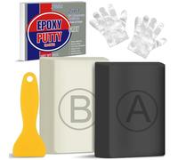 Masilla Epoxi Bicomponente, 280g Reparadora Epoxy Extrafuerte para Reparar, Rellenar Grietas, Esculpir - Masilla de Arcilla Epoxi para Metal, Cerámica, Plástico, Madera, Azulejos (Gris)