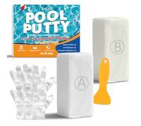 Masilla Epoxi Blanca 340g, Masilla Reparación Piscina Bicomponente, Adhiere, Repara Fugas, Grietas y Agujeros en el Agua o en Seco, para Azulejos, Hormigón, Madera, Metal, Cerámica, Vidrio y Acrílico