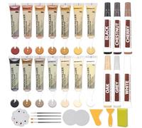 Masilla para Madera 20 Colores, Masilla Madera Incluye 14 Colores Reparador Madera y 6 Colores Rotulador Reparador, Reparador Arañazos Madera, Masilla Reparadora Madera para Laminado, Agujeros, Mesas