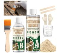 Masilla para Madera, Masilla para Madera Exterior, Kit de Reparación de Madera, Resina Epoxi y Polvo de Maderas, Masillas Madera, Repara y Refuerza Fácilmente la Maderas Dañada