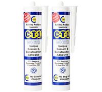 Masilla sellante estándar multiusos CT1, bote de 290 ml, de silicona adhesiva extra fuerte, color blanco (2 unidades)