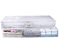 Masirs Bolsa de almacenamiento transparente debajo de la cama, material de vinilo duradero para proteger tu contenido del polvo, la suciedad y la humedad, cremallera de fácil deslizamiento para un