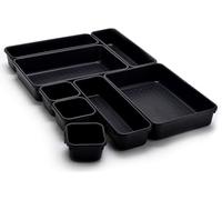Masirs Contenedores organizadores de cajones entrelazados, plástico duradero, varios tamaños para diseño personalizado, ideal para cajón de escritorio, caja de herramientas u organización de garaje,