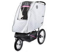 Masirs Funda impermeable para cochecito de bebé, tamaño universal, proporciona calidez adicional y protege al niño del viento y la lluvia. Material de malla para ventilación y ribete reflectante para