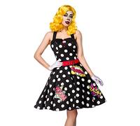 Mask Paradise Atixo Pop Art Girl - Conjunto de disfraz para niña, color negro, blanco y rojo, talla L