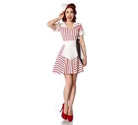 Mask Paradise Diner Waitress - Disfraz de 80% poliéster, 20% elastano, talla S, 80046-029-024, color blanco y rojo
